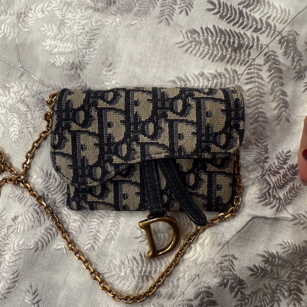 Dior card holder on chain